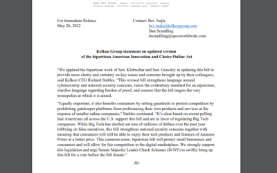 Media Statement – Revised American Innovation and Choice Online Act May 2022